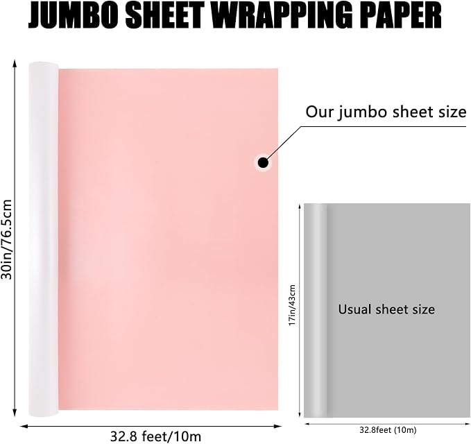 NESCCI Oversized Matte Wrapping Paper, Double Sided Solid Color Pearly-Lustre - Image 2