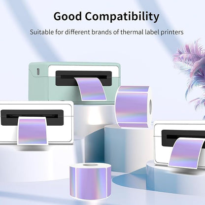 2" x 2" Square Thermal Labels Stickers, Holographic Thermal Stickers Labels - Image 3