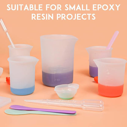 Silicone Resin Measuring Cups Tool Kit, Non-Stick Silicone Cups - Image 2