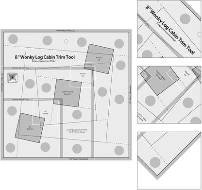 Quilting Ruler, Motion Sewing Templates, Quilt Templates Acrylic Log Cabin Trim - Image 5