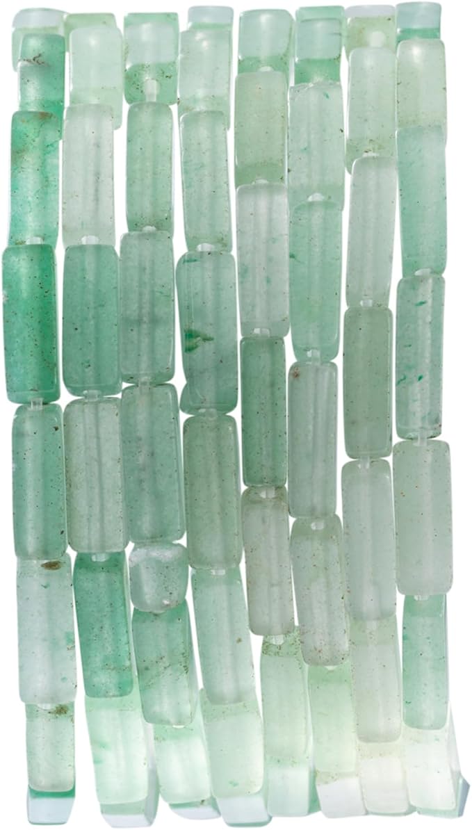 Natural Green Aventurine Rectangle Tube Beads 4x13mm 38cm/str Loose Semi by nusgnirps