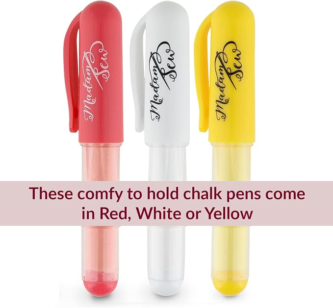 Madam Sew Fabric Chalk Markers for Sewing & Quilting | Refillable Tailors Chalk - Image 3