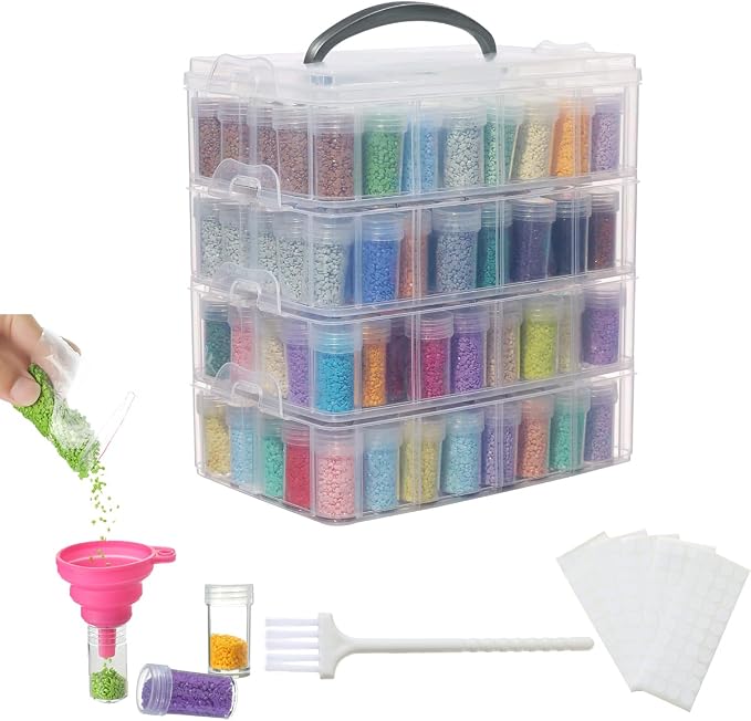 Douorgan 4-Tier Diamond Painting Storage Containers Portable Bead Organizer and by Douorgan