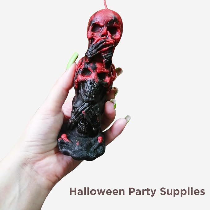 TOPYS 3D Skull Candle Silicone Mold Halloween Party Supplies DIY Resin Skull - Image 5