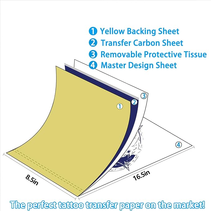 2025 NEW Extended Tattoo transfer paper, 100 Sheets Premium Stencil Transfer - Image 6