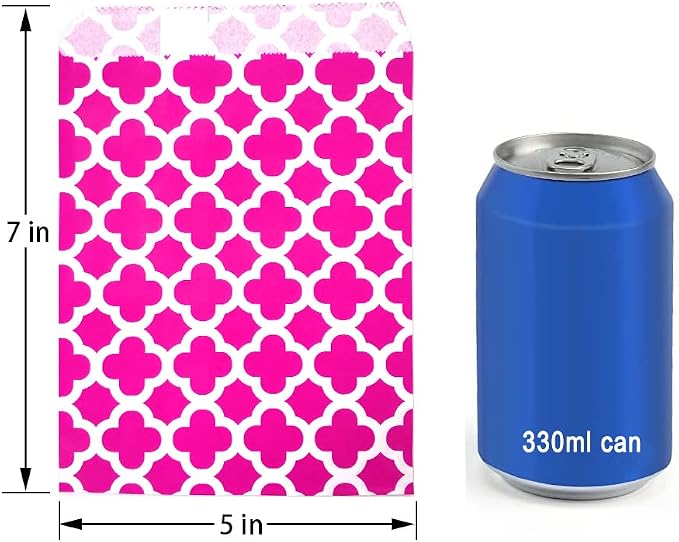 KEYYOOMY 200 Pcs Hot Pink Candy Buffet Bags - Image 2