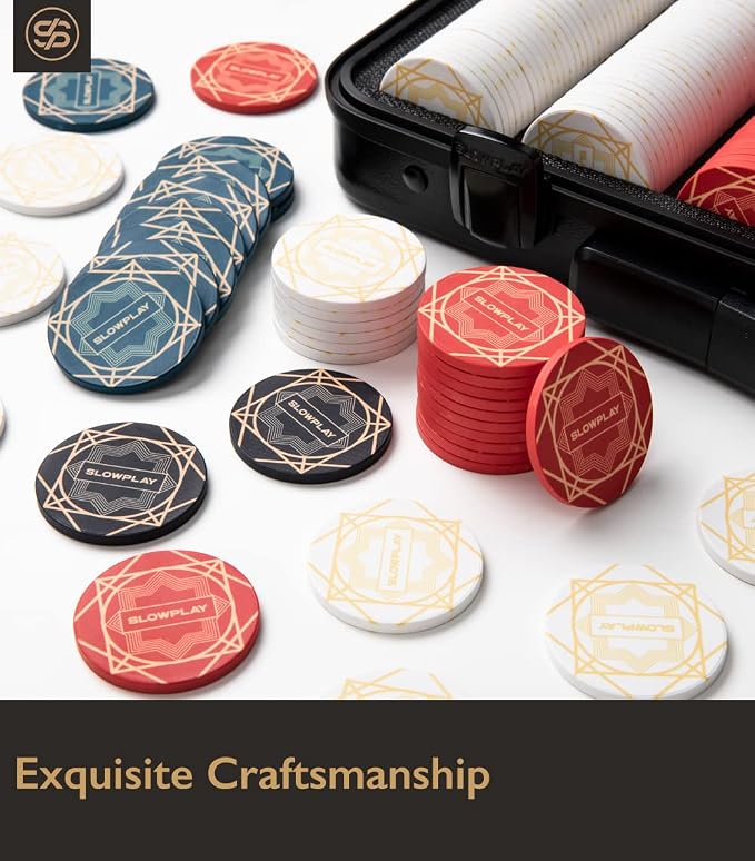 SLOWPLAY Nash Ceramic Poker Chips in Bulk, Casino Grade Ceramic 10-Gram Poker - Image 4