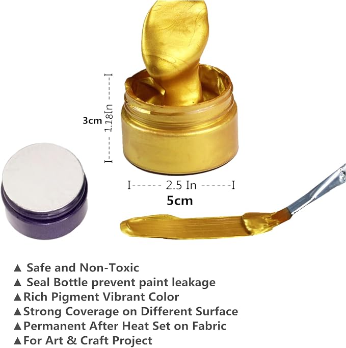 Shimmer Metallic Acrylic Paint Metallic Chalk Paste 1.7oz/50ml Orange, DIY - Image 5