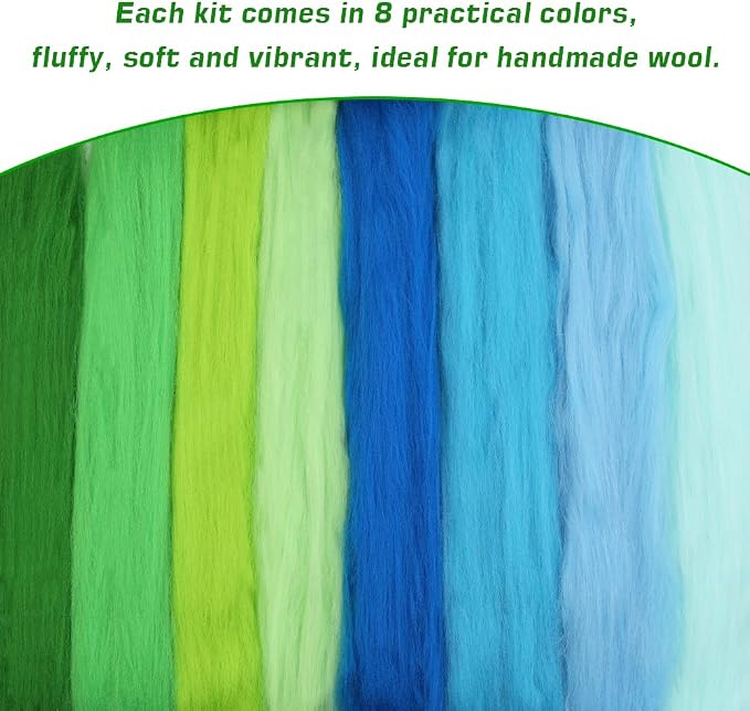 WONVOC 2.82oz Needle Felting Wool, 8 Colors Wool Roving, Wool Roving - Image 5