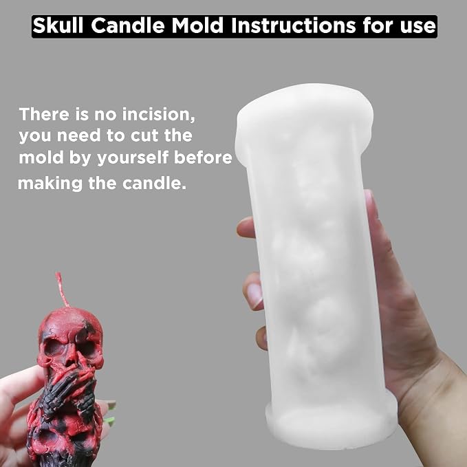 TOPYS 3D Skull Candle Silicone Mold Halloween Party Supplies DIY Resin Skull - Image 4