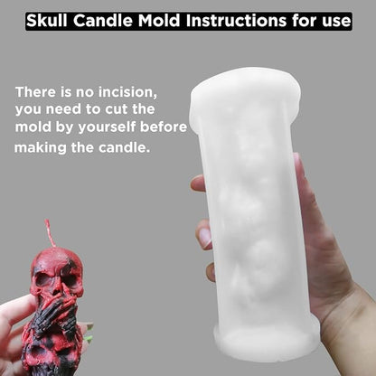 TOPYS 3D Skull Candle Silicone Mold Halloween Party Supplies DIY Resin Skull - Image 4
