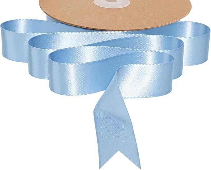 LaRibbons 1 Inch 50 Yard Double Faced Satin Ribbon, Light Blue Satin Craft - Image 7
