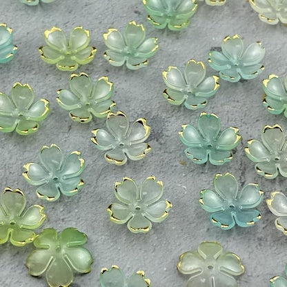 100pcs Acrylic Flower Beads, 19mm Cherry Blossom Plastic Gradient Flower Spacer - Image 3