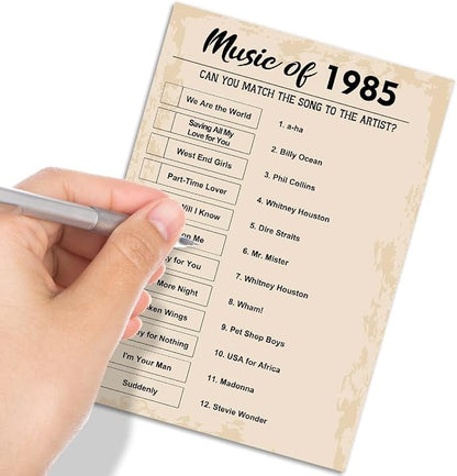 QUPT 40th Birthday Party Games, Music of 1985 Games, Birthday Party Supplies - Image 4