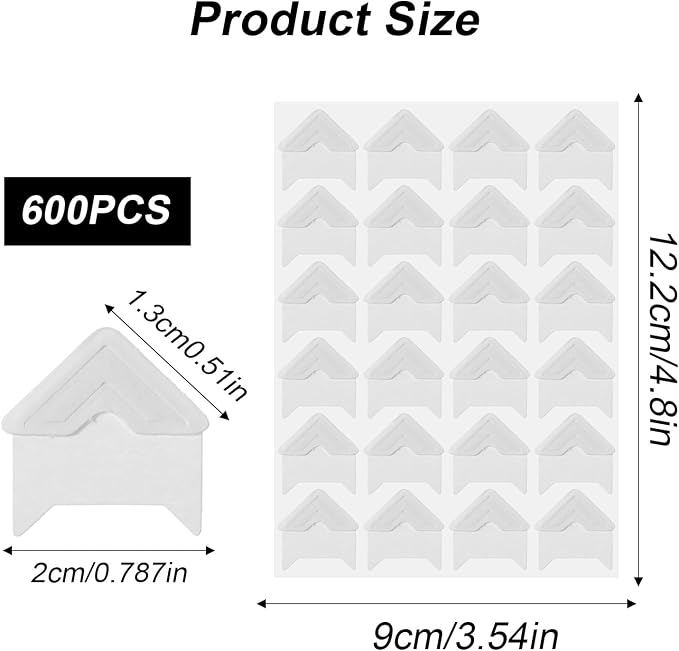Guduling 600pcs Scrapbook Corner Stickers, Self-Adhesive Photo Corner Stickers - Image 2