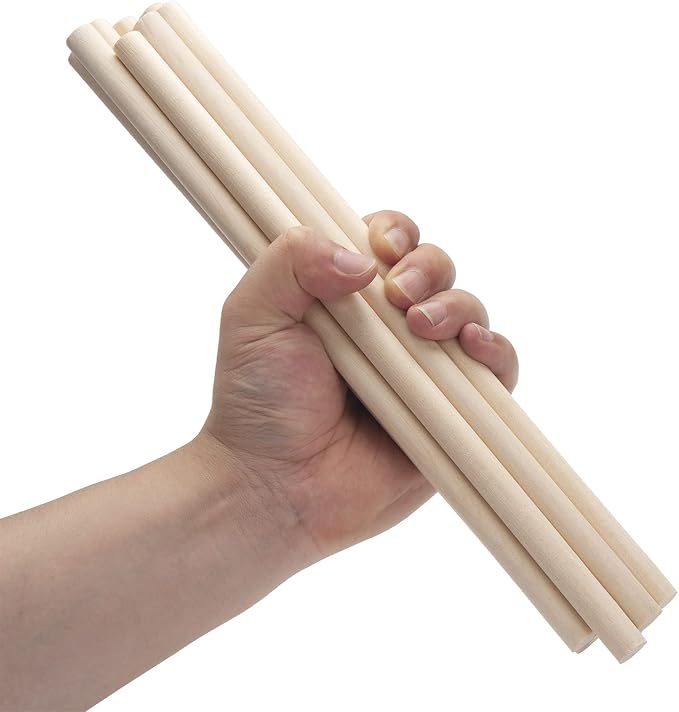 20 PCS Wooden Dowel Rods Wood Macrame Dowels 1/2x 12 inch, Round Wooden Sticks - Image 3
