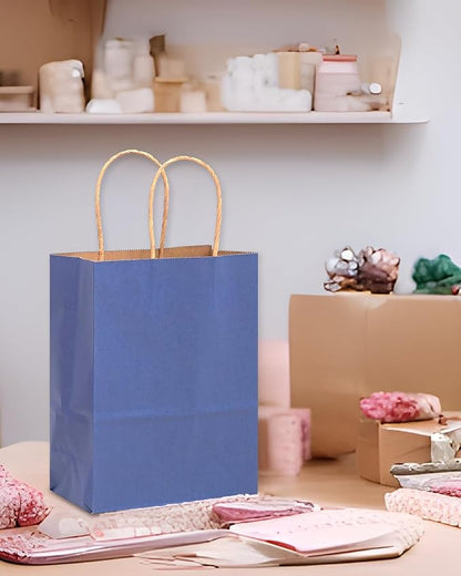 qiqee 32-Packs Deep Blue Paper Gift Bags - Image 5