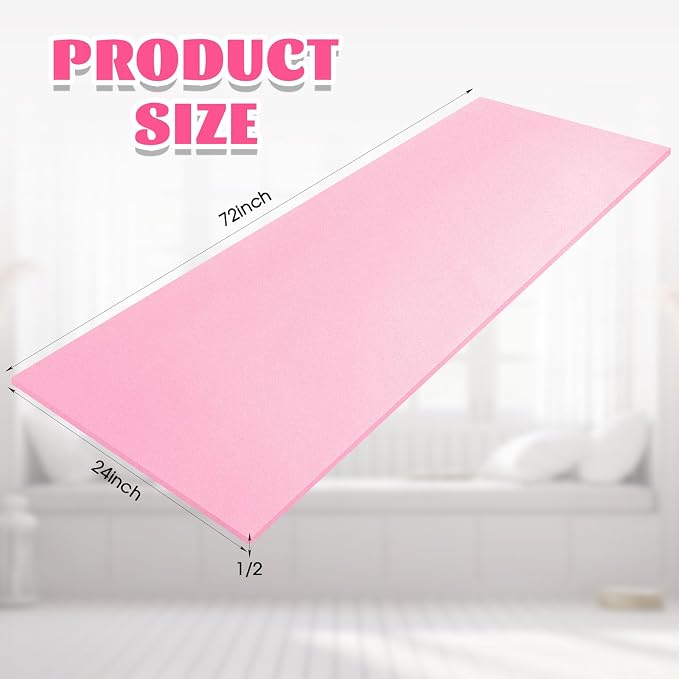 Amylove Polyurethane Foam 24" x 72" High Density Cushion Upholstery Foam Sheet - Image 2