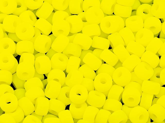 1.76 oz Mix of Big Pony Bagel Czech Glass Beads, 6mm Semi Matte Neon Mix - Image 4