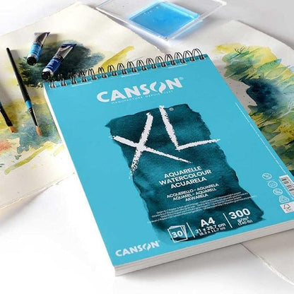 CANSON XL Watercolour 300gsm A4 Paper, Cold Pressed, Spiral Pad Short Side - Image 4