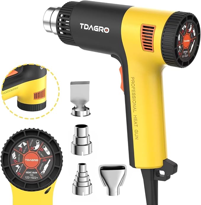 Heat Gun 1.5s Fast Heating, Compact but Powerful Heat Gun by TDAGRO