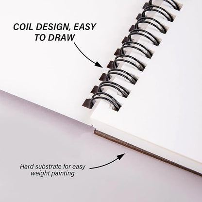 Deokke Sketchbook Top Spiral Bound Sketch Pad, 9 x 12 inch, 100GSM Thick Paper - Image 5