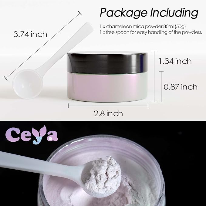Ceya Interference Mica Powder, 1.8oz/ 50g Ghost Purple Chrome Nail Powder - Image 4