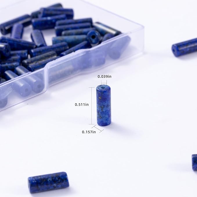 Natural Lapis Lazuli Cylinder Tube Beads 4x13mm 38cm/str Loose Semi Gemstone - Image 3