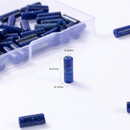 Natural Lapis Lazuli Cylinder Tube Beads 4x13mm 38cm/str Loose Semi Gemstone - Image 3