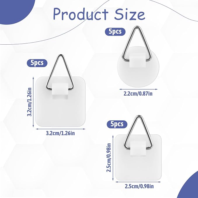 simarro 15PCS Adhesive Picture Hanger, Picture Hanging Hooks Without Nails - Image 2