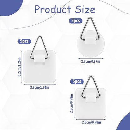 simarro 15PCS Adhesive Picture Hanger, Picture Hanging Hooks Without Nails - Image 2