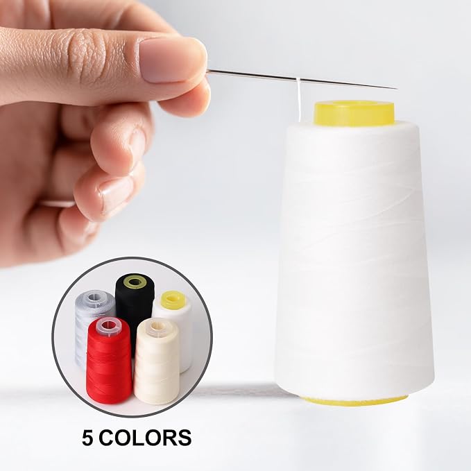 Sewing Thread Cone Set, 3 Pack Serger Thread, 3000 Yards Each, All Purpose - Image 4
