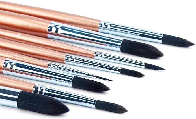 Transon 8pcs Round Watercolor Paint Brush Set Goat Hair - Image 6