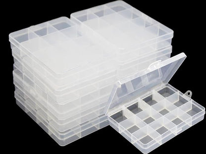 Small Plastic Organizer Box 10 packs12 Grids Clear Storage Container Jewelry by JESEP+YONG