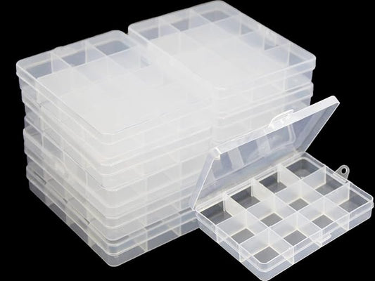Small Plastic Organizer Box 10 packs12 Grids Clear Storage Container Jewelry by JESEP+YONG