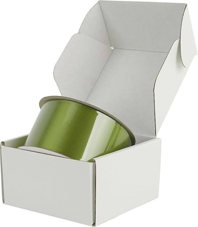 HUIHUANG Olive Green Ribbon 2 inch Wide Double Faced Satin Ribbon Green Ribbon - Image 8