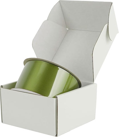 HUIHUANG Olive Green Ribbon 2 inch Wide Double Faced Satin Ribbon Green Ribbon - Image 8