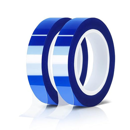 2 Rolls 10mm x16m Blue Heat Tape High Temperature Heat Resistant Tape Heat by MEBMIK