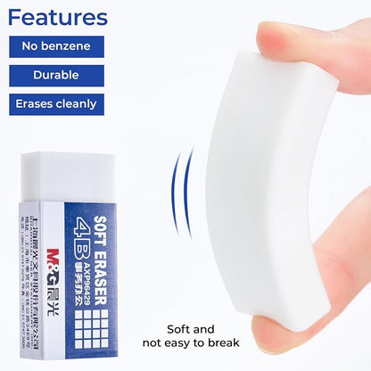 M&G 30 Pack Large Erasers Pencil Erasers, 4B White Rubber Eraser Rectangular - Image 3