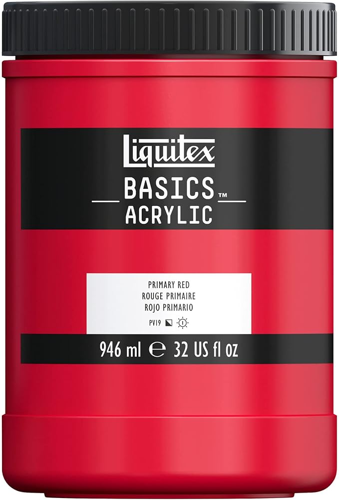 Liquitex BASICS Acrylic Paint, 946ml Jar, Primary Red by Liquitex