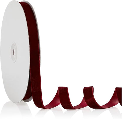 5/8" X 20 Yards Burgundy Velvet Ribbon by Bomybaw