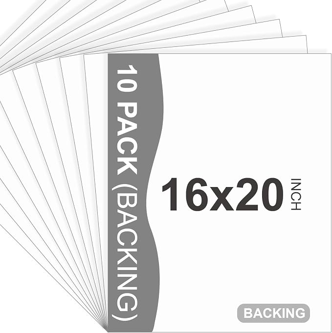 10 Pack Backing Boards, 16x20 Uncut White Mats Matboards, Acid-Free Backerboards by SOMIME