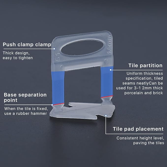 Tile Leveling System Clips Spacers Tile Leveler Clips DIY Tile Leveler Spacers - Image 3