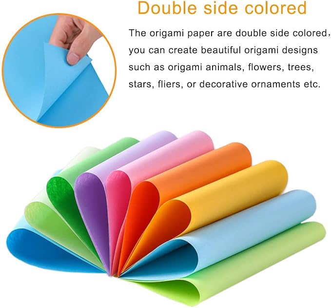 A4 Origami Paper Light Blue 100 Sheets, 8.27×11.7 inch Double Sided Color Easy - Image 3