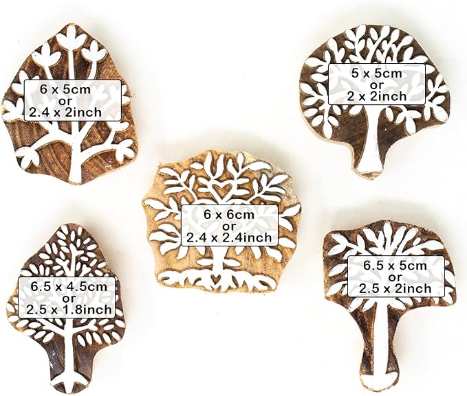 Wooden Printing Stamps Indian Design - Image 4
