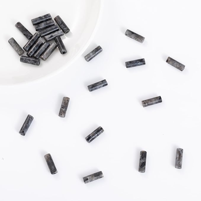 Natural Black Spectrolite Cylinder Tube Beads 4x13mm 38cm/str Loose Semi - Image 4