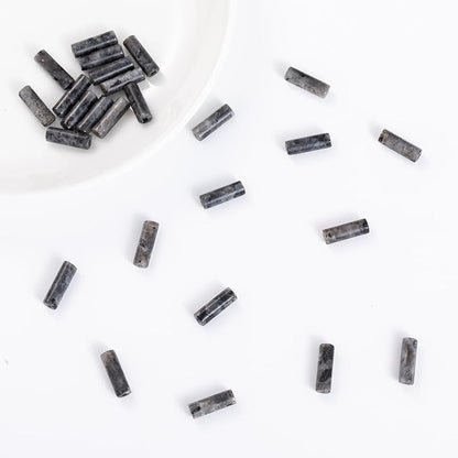 Natural Black Spectrolite Cylinder Tube Beads 4x13mm 38cm/str Loose Semi - Image 4
