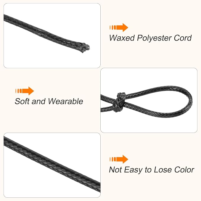 MECCANIXITY Waxed Cord 3mm Waxed Polyester Cord 44 Yard Wax String - Image 3
