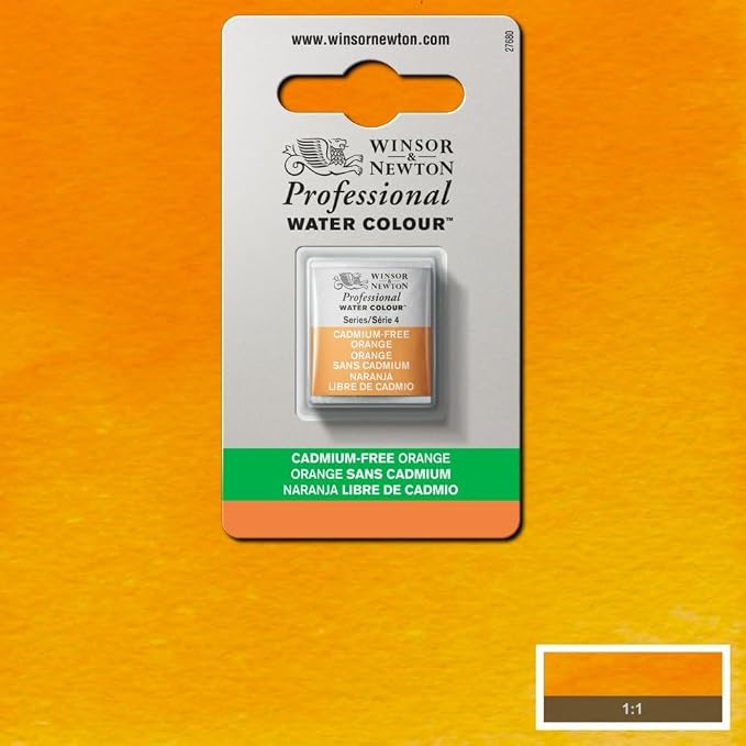 Winsor & Newton Professional Water Colour Paint, Half Pan, Cadmium-Free Orange - Image 6