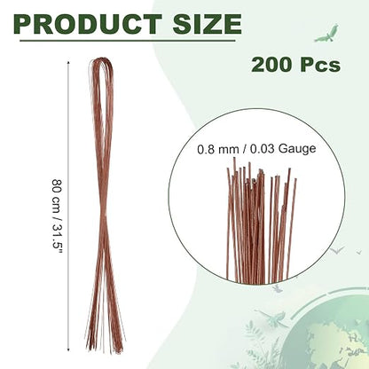 PATIKIL 32 Inch 22 Gauge Floral Stem Wire, 5 Pack/200 Pieces Bouquet Stem Paper - Image 2